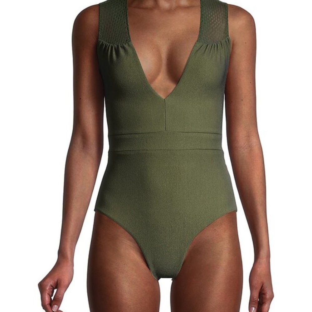 Revel Rey Nora One Piece, Green Crepe, Size S